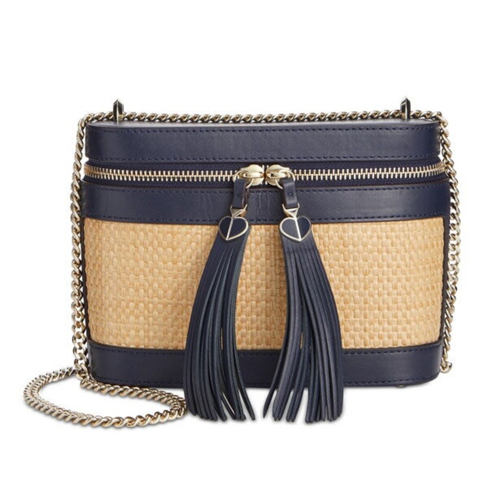 Kate Spade Rose Small Straw Convertible Crossbody